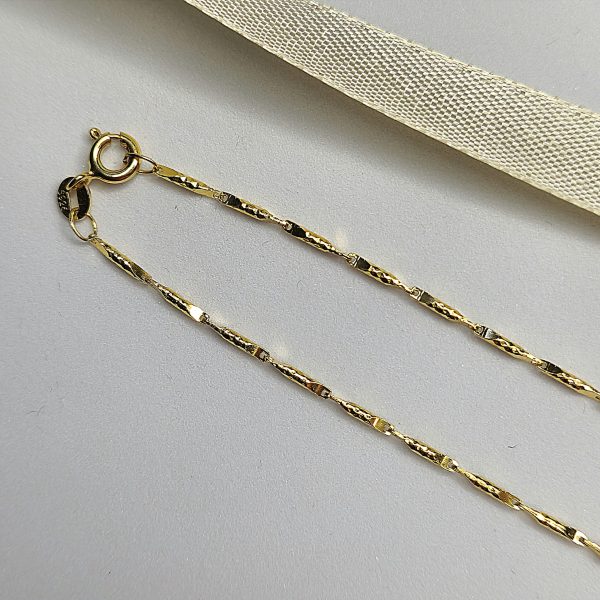 Wholesale 925 Sterling Silver Italian Twist Bar Yellow Gold Plated Chain Supplier - 1