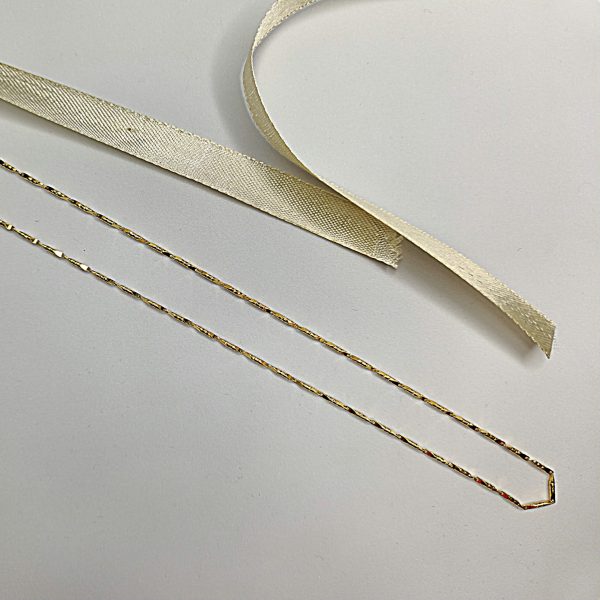 Wholesale 925 Sterling Silver Italian Twist Bar Yellow Gold Plated Chain Supplier - 2