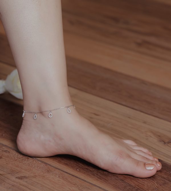 Wholesale 925 Sterling Silver Raindrop Anklets Supplier - 4