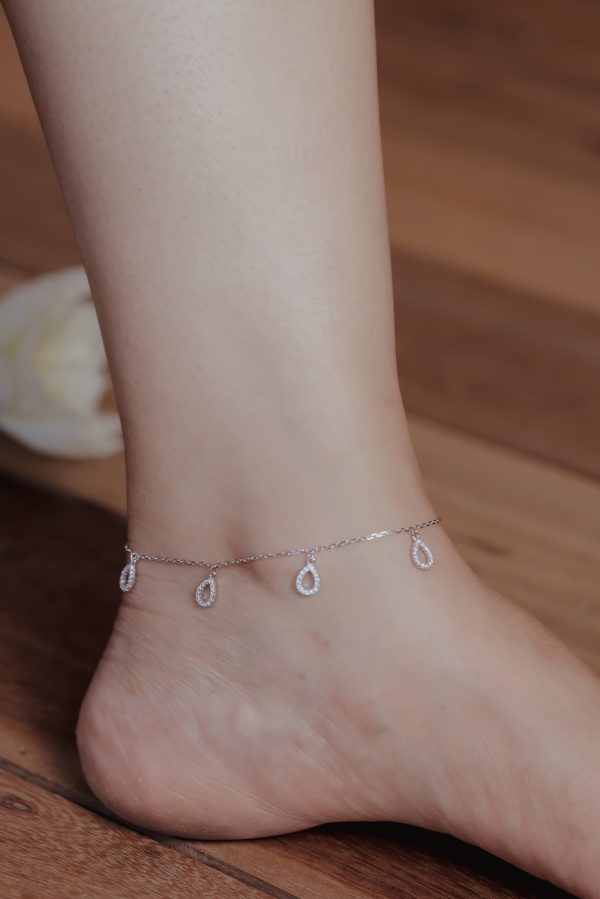 Wholesale 925 Sterling Silver Raindrop Anklets Supplier - 3