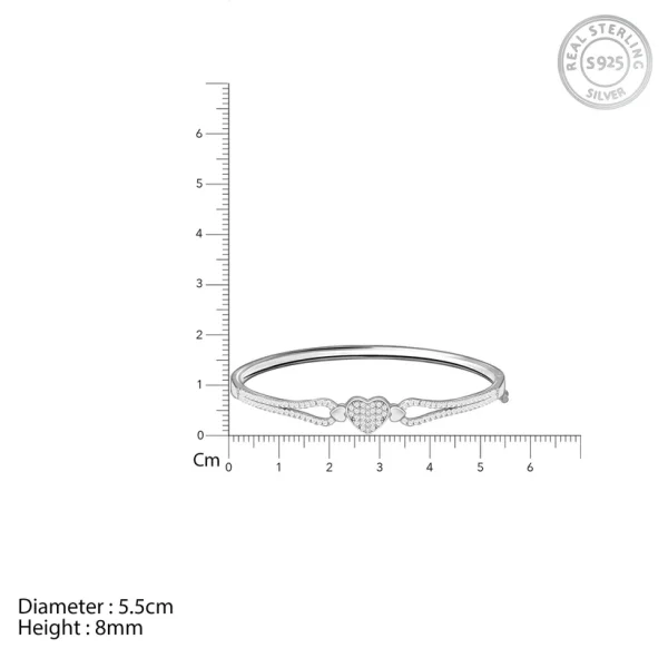 Wholesale 925 Sterling Silver czDiamond Heart Bracelet Supplier - 5