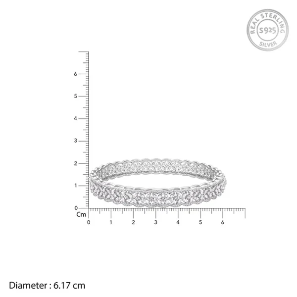 Wholesale 925 Sterling Silver czDiamond Lace Bangles Supplier - 2
