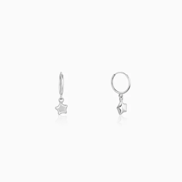 Wholesale 925 Sterling Silver Star Hoop Earrings Supplier - 4
