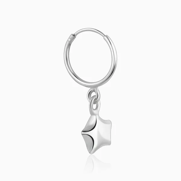 Wholesale 925 Sterling Silver Star Hoop Earrings Supplier - 1