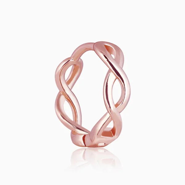 Wholesale 925 Sterling Silver Rose Gold Plated Infinity Loop Hoop Earrings Supplier - 1