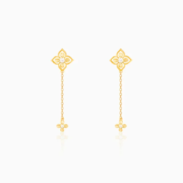 Wholesale 925 Sterling Silver czDiamond Yellow Gold Plated Artsy Earrings Supplier - 5