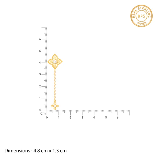 Wholesale 925 Sterling Silver czDiamond Yellow Gold Plated Artsy Earrings Supplier - 2