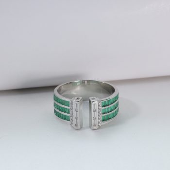 Wholesale 925 Sterling Silver czDiamond Baguette Ring Supplier - 1
