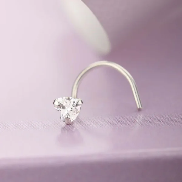 Wholesale 925 Sterling Silver czDiamond Trilliant Glow Nose Pin Supplier - 3