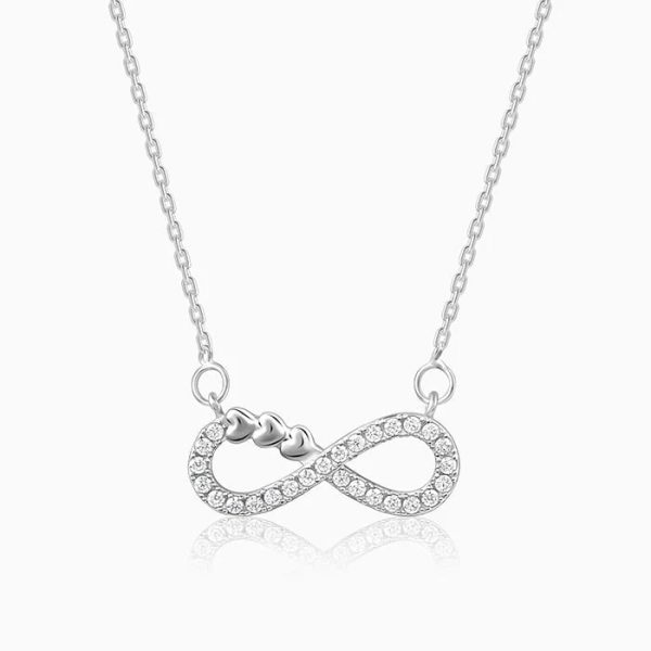 Wholesale 925 Sterling Silver czDiamond Infinity Heart Necklace Supplier - 1