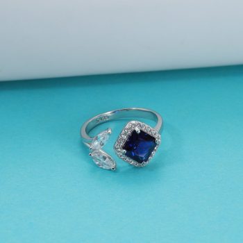 Wholesale 925 Sterling Silver czDiamond Twilight Sapphire Ring Supplier - 1