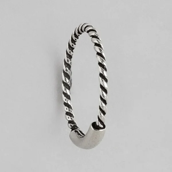 Wholesale 925 Sterling Silver Twisted Hoop Glow Nose Pin Supplier - 4