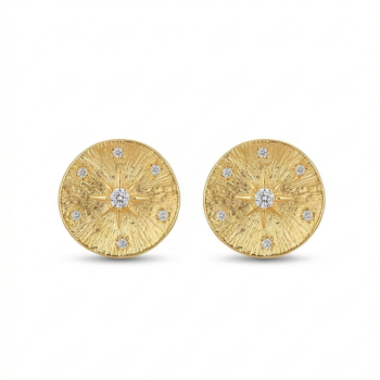 LUXE collection – Gold Plated Sunburst Round Stud Earrings Jewellery for Women