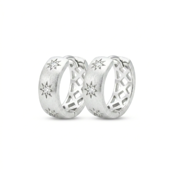 LUXE collection – Brushed Finish Starburst Wide Hoop Earrings Jewellery for Women