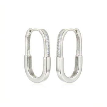 LUXE collection – Elongated Oval Hoop Earrings Jewellery for Women