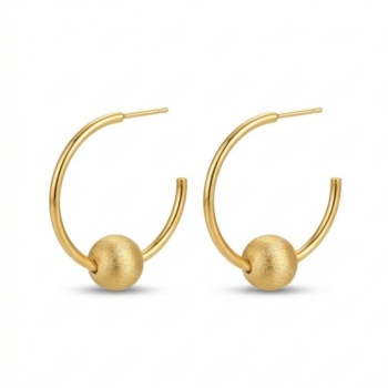 LUXE collection – Gold Plated Floating Bead C-Hoop Earrings Jewellery for Women