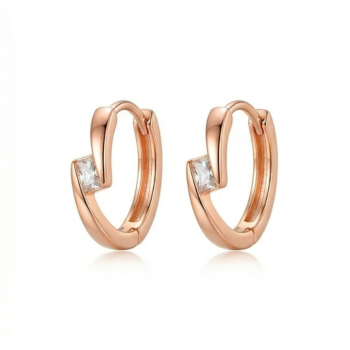 LUXE collection – Rose Gold Plated Twisted Huggie Hoop Earrings Minimalist Jewellery