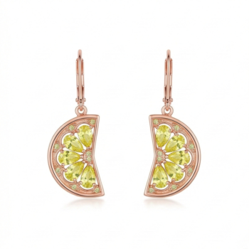 LUXE collection – Rose Gold Plated Citrus Slice Drop Earrings Summer Jewellery