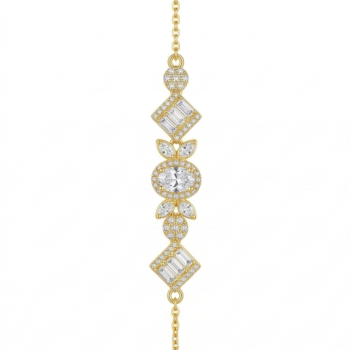 925 Sterling Silver Gold Plated Vintage Inspired Statement Chain Bracelet Premium Jewellery for Women
