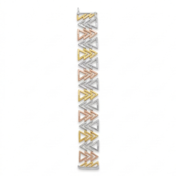 925 Sterling Silver Tri-Color Geometric Triangle Bracelet Premium Jewellery for Women
