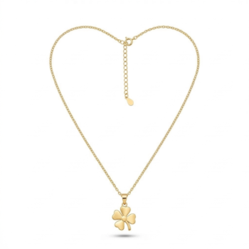925 Sterling Silver Gold Plated Four Leaf Clover Pendant Necklace Jewellery