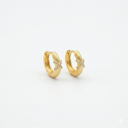 LUXE collection – Textured Criss-Cross Hoop Earrings Yellow Gold Finish – Premium 925 Silver Fine Jewellery for Women