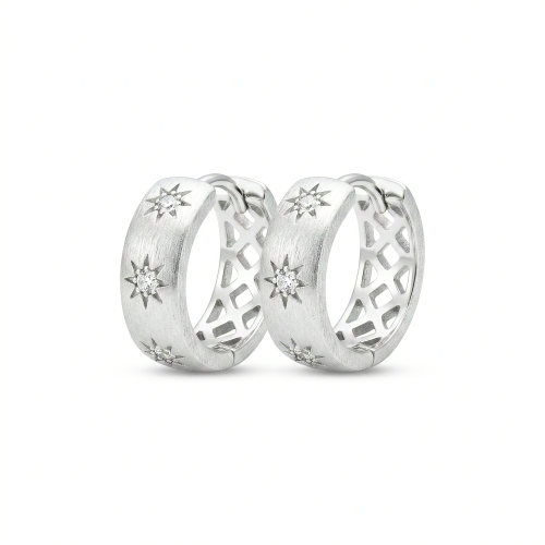 LUXE collection – Brushed Finish Starburst Wide Hoop Earrings Jewellery for Women