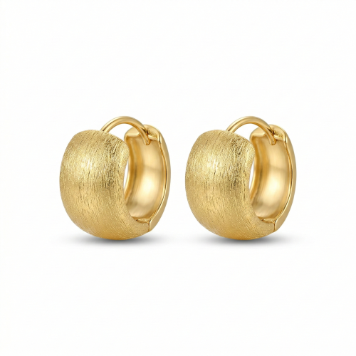 LUXE collection – Chunky Huggie Hoop Earrings Gold Plated Brushed Finish Everyday Jewellery for Women