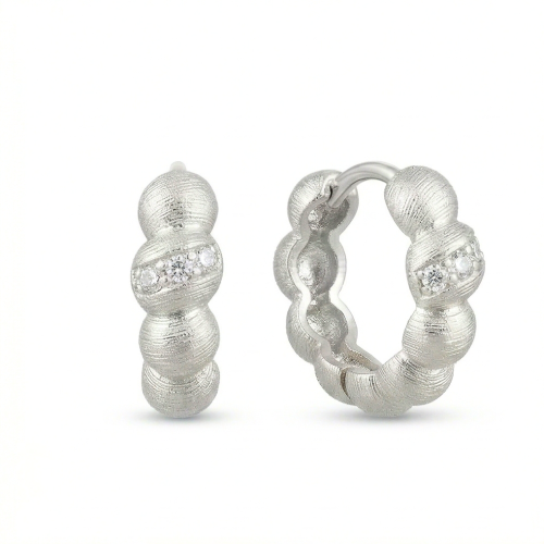 LUXE collection – Textured Beaded Huggie Hoop Earrings Jewellery for Women