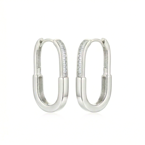 LUXE collection – Elongated Oval Hoop Earrings Jewellery for Women