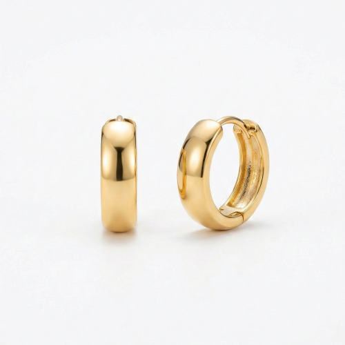 LUXE collection – Gold Plated Thick Minimalist Huggie Hoop Earrings Jewellery for Women