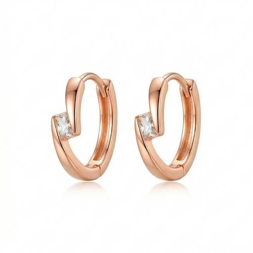 LUXE collection – Rose Gold Plated Twisted Huggie Hoop Earrings Minimalist Jewellery