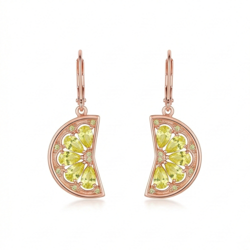 LUXE collection – Rose Gold Plated Citrus Slice Drop Earrings Summer Jewellery