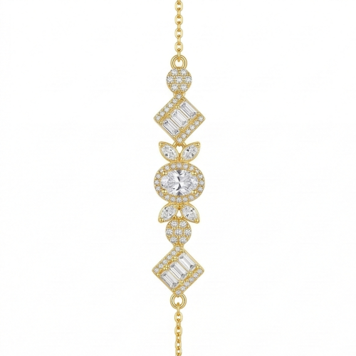 925 Sterling Silver Gold Plated Vintage Inspired Statement Chain Bracelet Premium Jewellery for Women