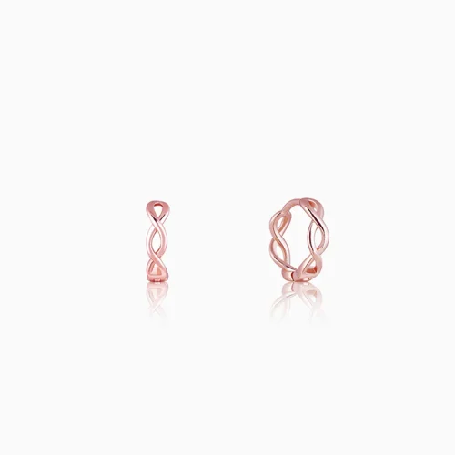 Wholesale 925 Sterling Silver Rose Gold Plated Infinity Loop Hoop Earrings Supplier - 6