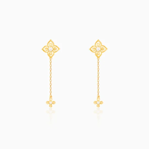 Wholesale 925 Sterling Silver czDiamond Yellow Gold Plated Artsy Earrings Supplier - 5