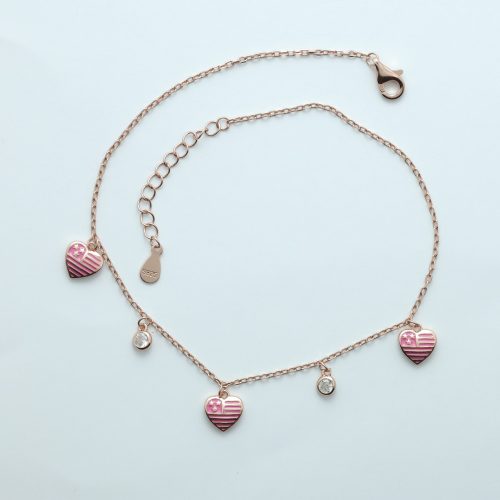 Wholesale 925 Sterling Silver Rose Gold Plated Sweetheart Glow Anklets Supplier - 1
