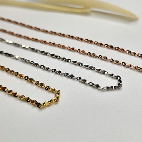 Wholesale 925 Sterling Silver Italian Cut Silver / Rose / Yellow Gold Plated Chain Supplier - 3