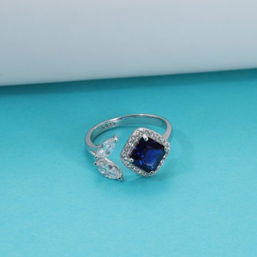 Wholesale 925 Sterling Silver czDiamond Twilight Sapphire Ring Supplier - 1