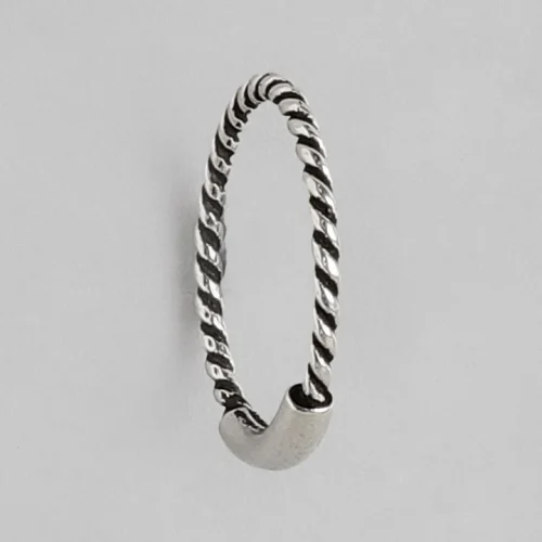 Wholesale 925 Sterling Silver Twisted Hoop Glow Nose Pin Supplier - 4